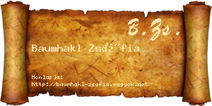Baumhakl Zsófia névjegykártya